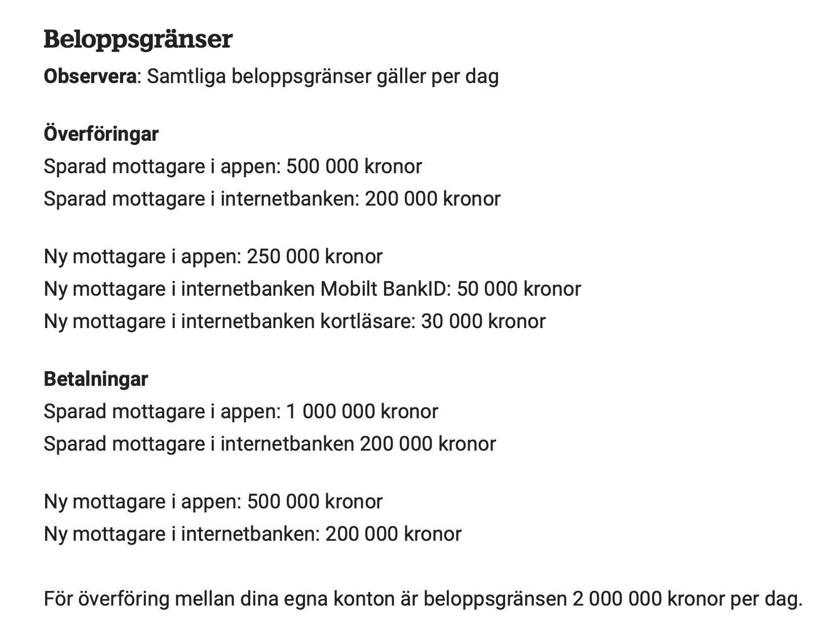 SHB Handelsbanken belopsgränser.png