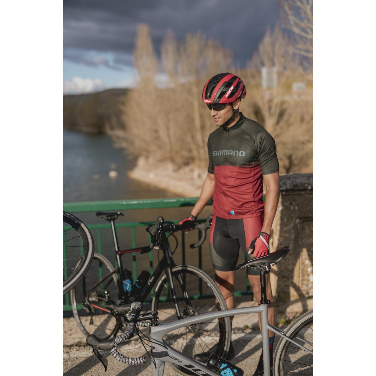 Shimano Team BIB and Short Sleeve Jersey Red.jpg
