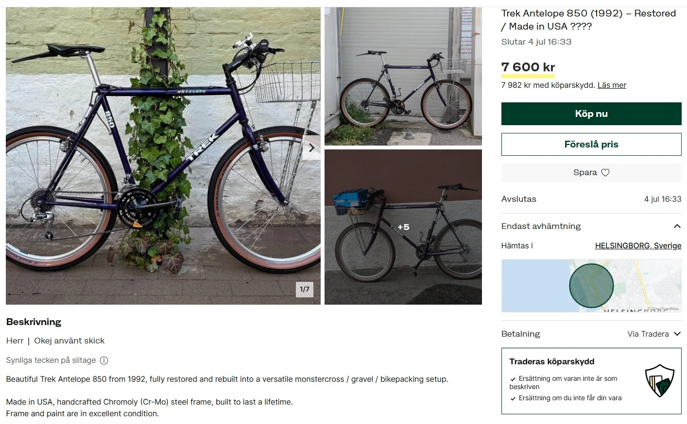 Trek 850 Antelope 850 -92 Tradera realistic_edoardo 7600kr 2026-05-06.webp