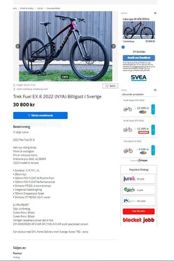 BikeTrade Sweden Trek Fuel EX 8 2022 annons juni 2023.JPG