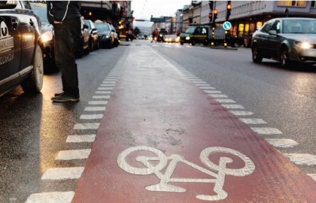 Bild från "TRV's rapport säkrare cykling: Gemensam strategi för år 2014-2020, version 1.0"
