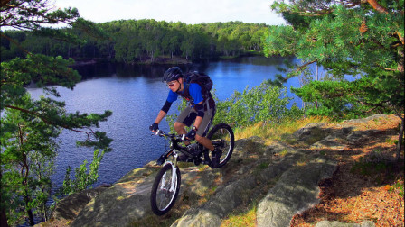  Leo på stigen Cliff Hanger vid Västra långvattnet. Foto: Natasja Jovic