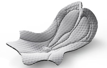 Blöjan i Rallybyxorna med sina speciella detaljer. Tyget hos MTB-byxorna är grått eller olivgrönt och skiljer sig på så sätt från landsvägsbyxorna.