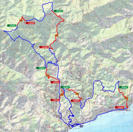 Sex tävlingsbanor och en totalsträcka på 95 km