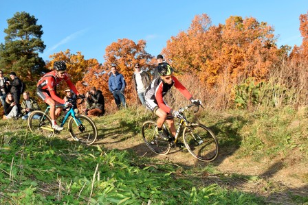 Wengelin och Friberg på väg nerför "klockarebacken"
